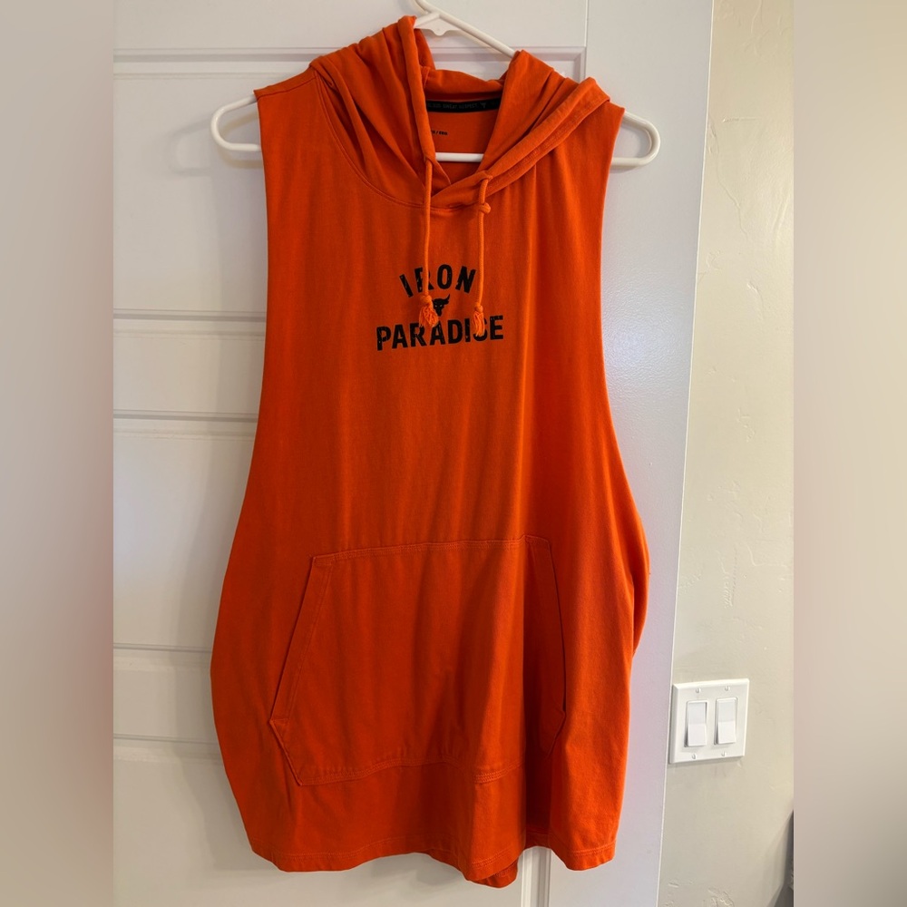 Under Armour Orange Sleeveless Hoodie Tank Top - Picture 3 of 7